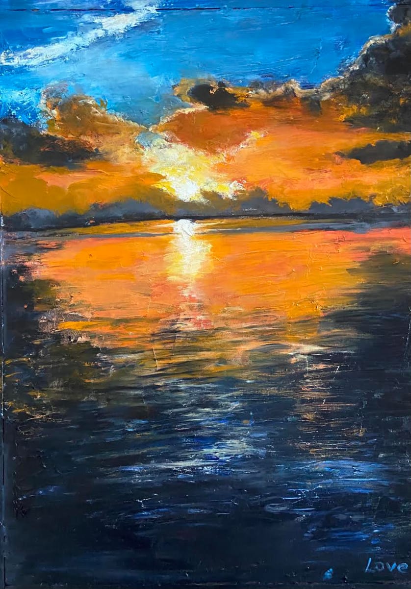Orange Cypress Sunset by Pat Love 
