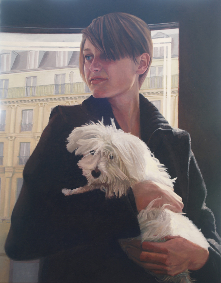 Paris, Woman, Dog by Mike Brewer 