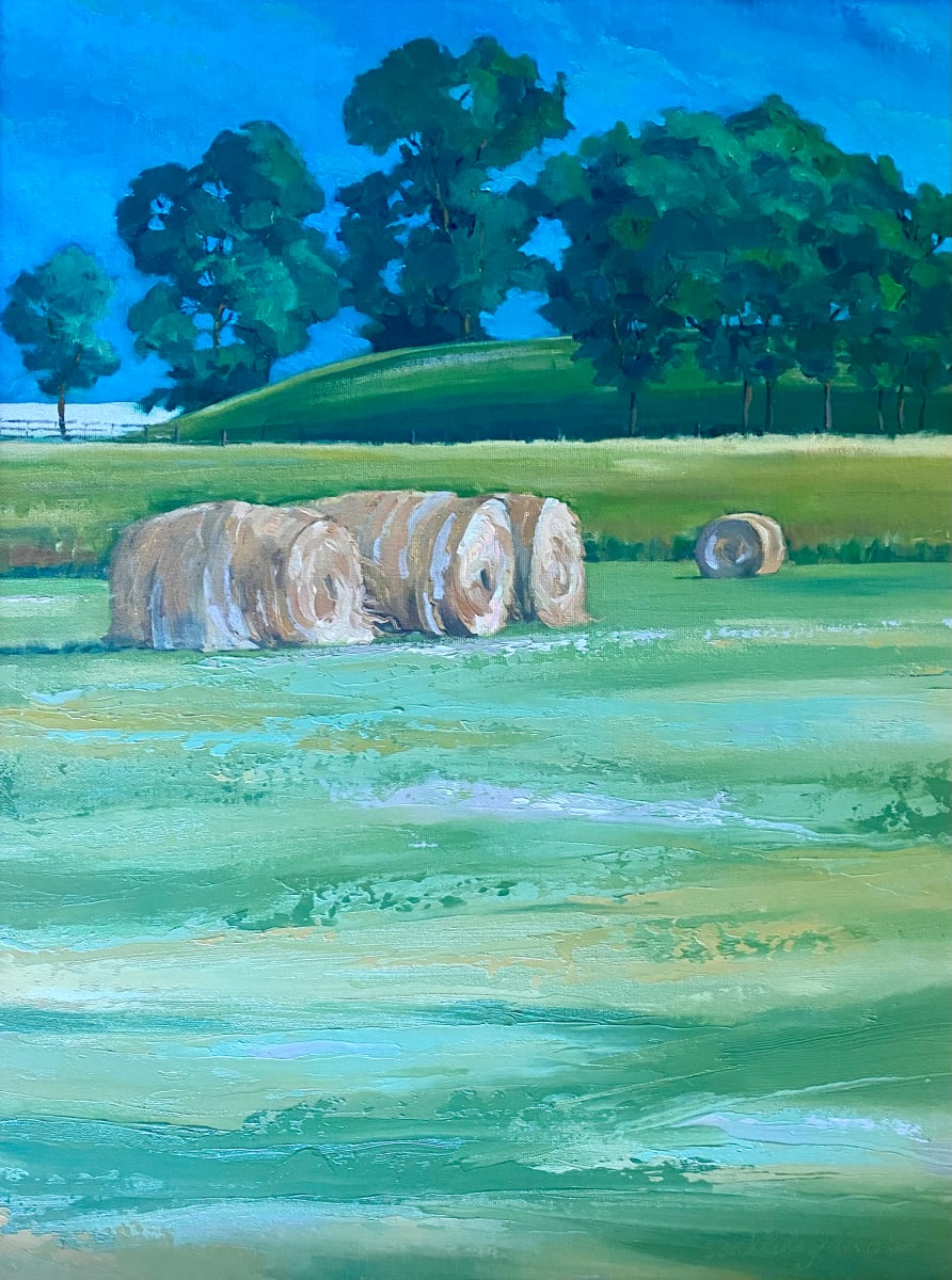 Field with Hay Bales by Sallie Sydnor 