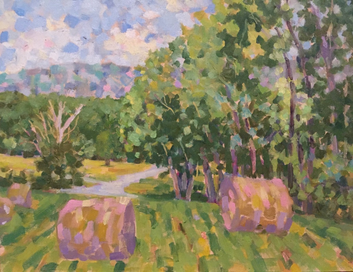 Field with Hay Bales by Sallie Sydnor 