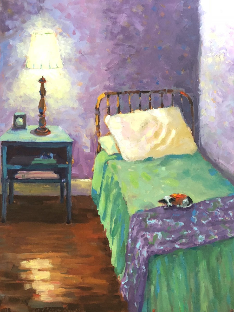 Interior with Tiny Dog by Sallie Sydnor 