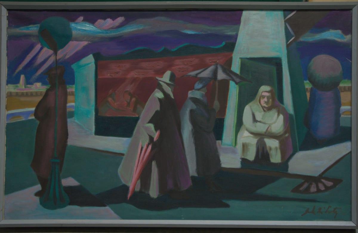 Street Scene by Jack McLarty  Image: "Street Scene" oil, 1946