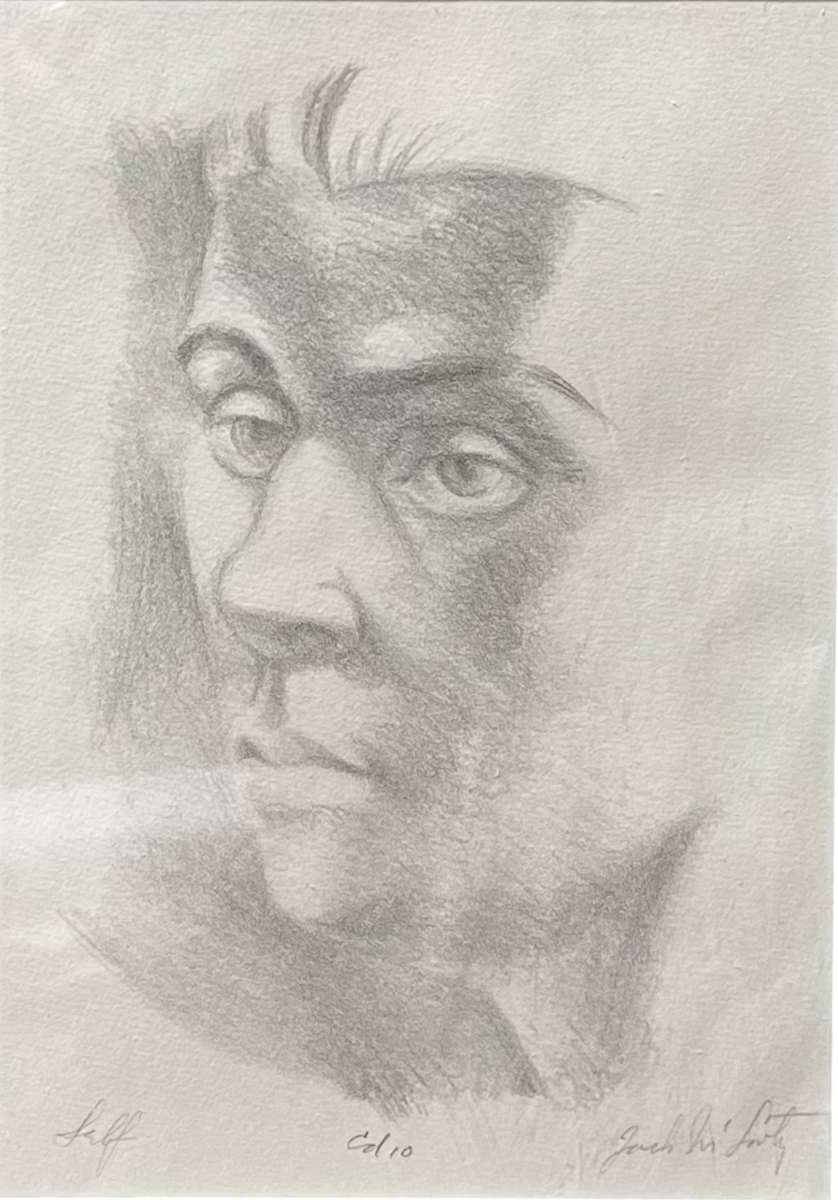"Self" (1942 litho) 1/10 by Jack McLarty  Image: image only, storage 2025-03-03