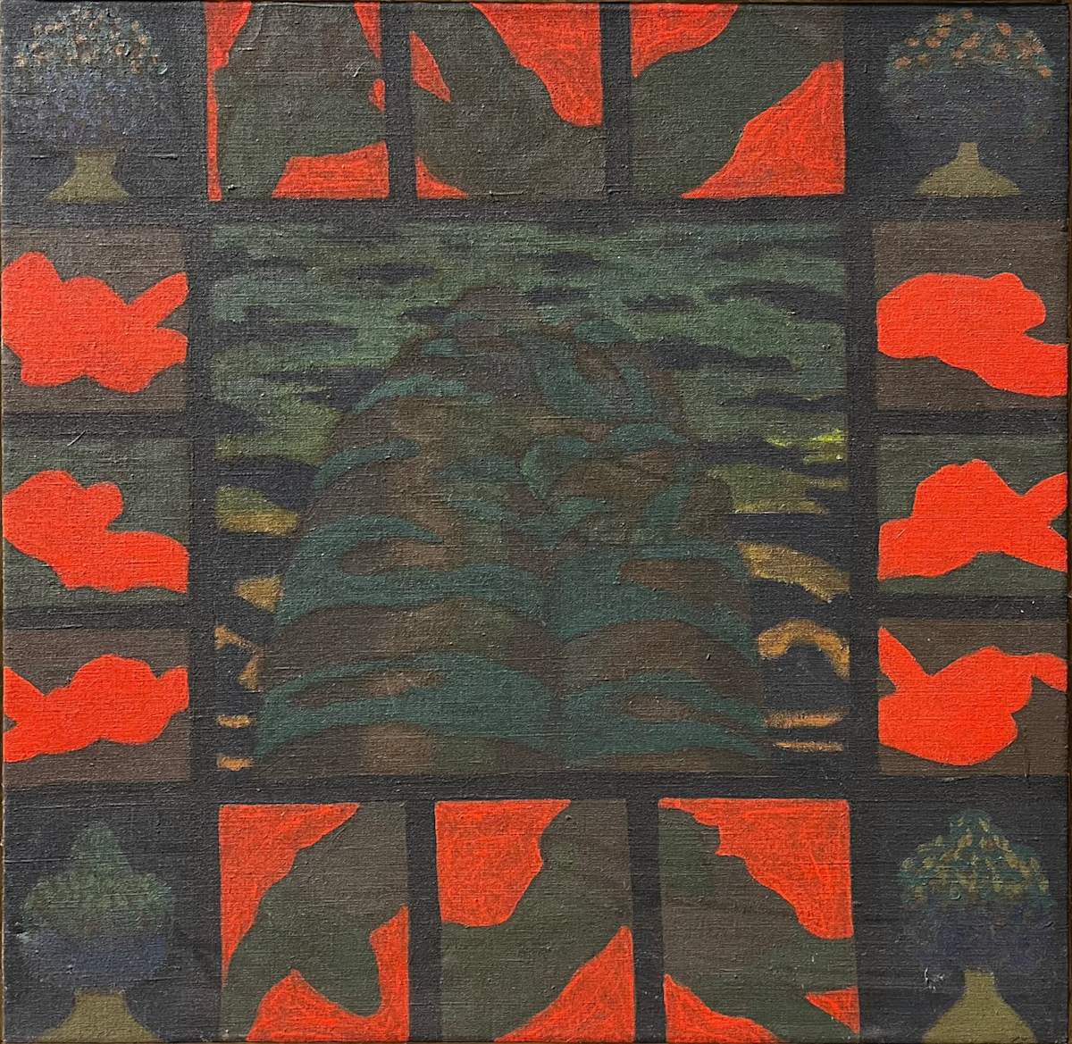 (ominous embrace) by Jack McLarty  Image: canvas only, storage, 2025-03-03