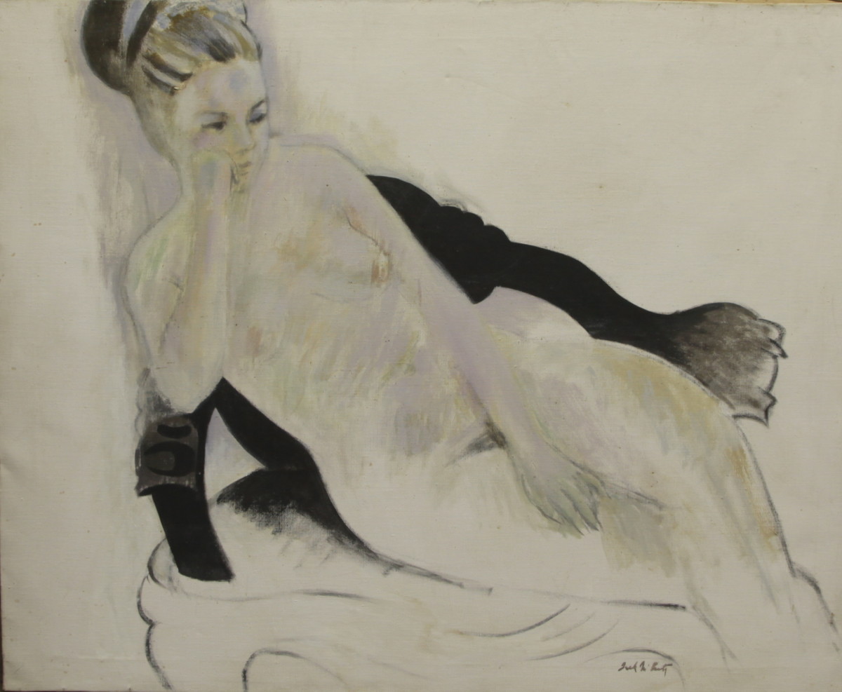 (nude in black dragon chair) by Jack McLarty 