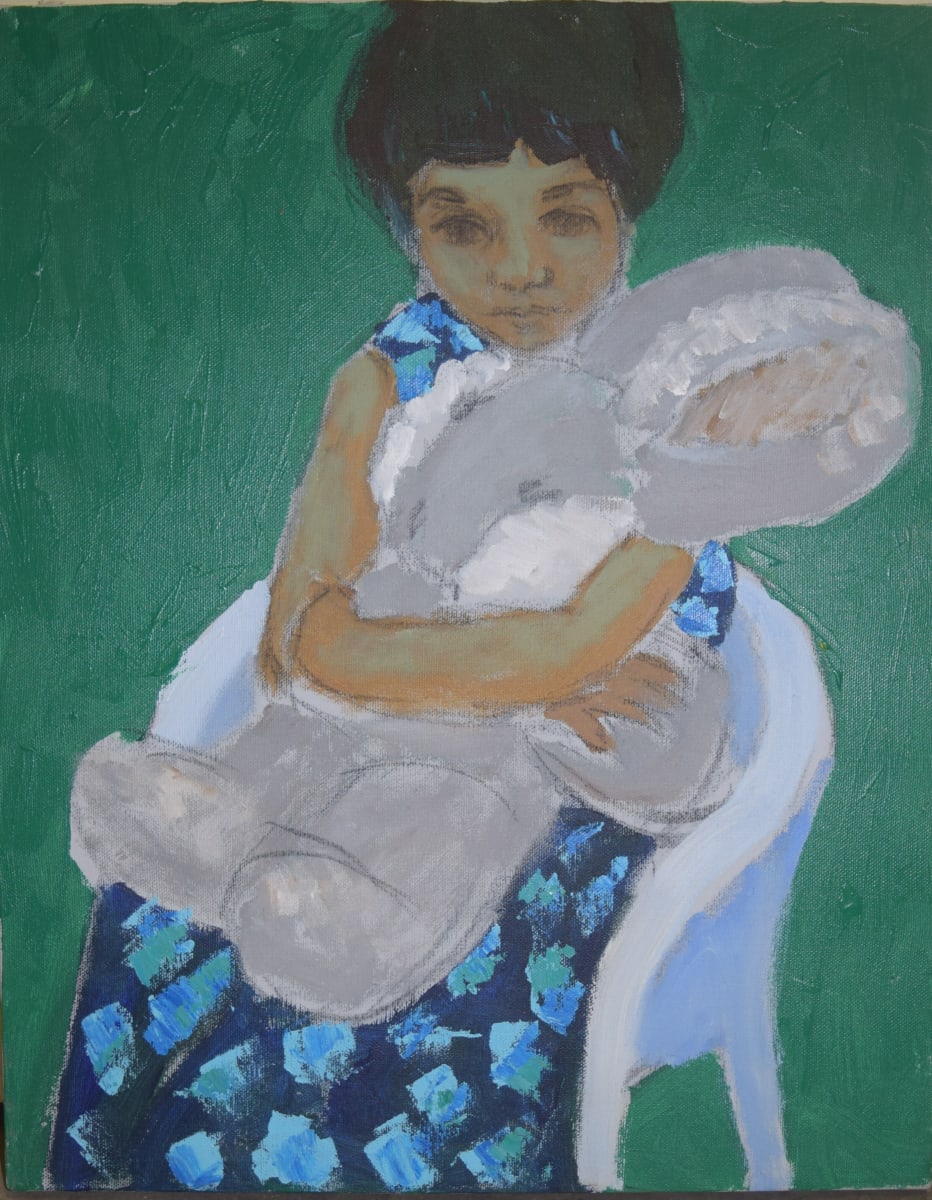 Girl with White Rabbit / Girl with Doll by Jack McLarty 