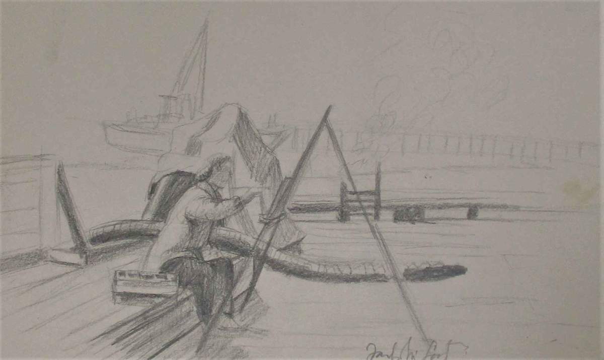 Dock Sketch by Jack McLarty  Image: (photo courtesy of ReSale Art)