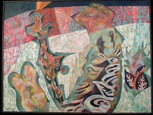 Hearts, Flowers, Ice by Jack McLarty  Image: shown in frame (photo courtesy Pacific University Art Collection)