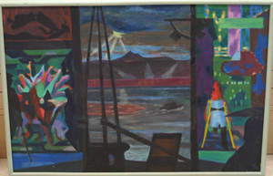 Studio by Jack McLarty  Image: shown with frame (photo courtesy Pacific University Art Collection)