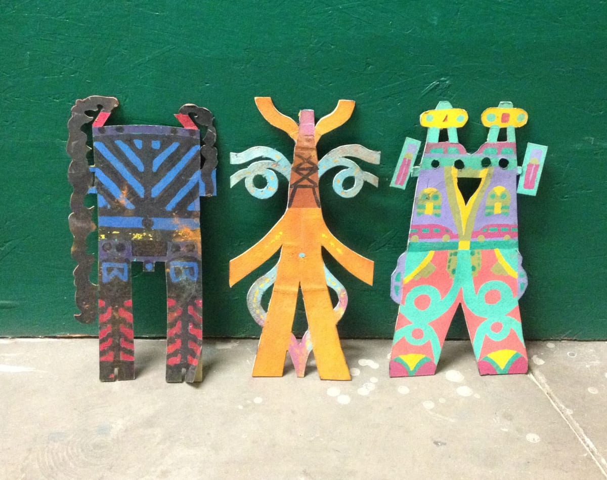 Three Small Cardboard Figures by Jack McLarty 