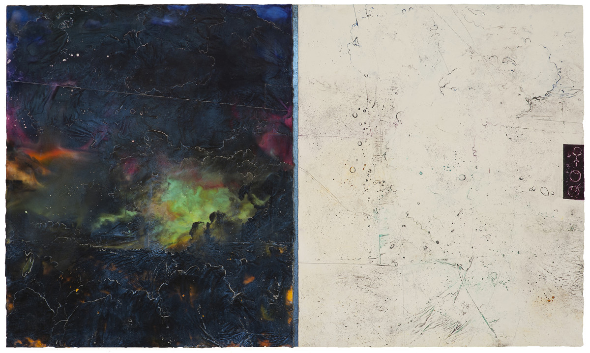 Pluto Atlas II by Elise Wagner Fine Art, LLC  Image: This painting was inspired by the NASA New Horizons Mission Pluto Flyby. Never seen before hi-resolution photos revealed glacial ice on Pluto's surface. Seeing these images compelled me to reinterpret them in wax using an air trapping textural technique I developed that depicts geologic terrain.