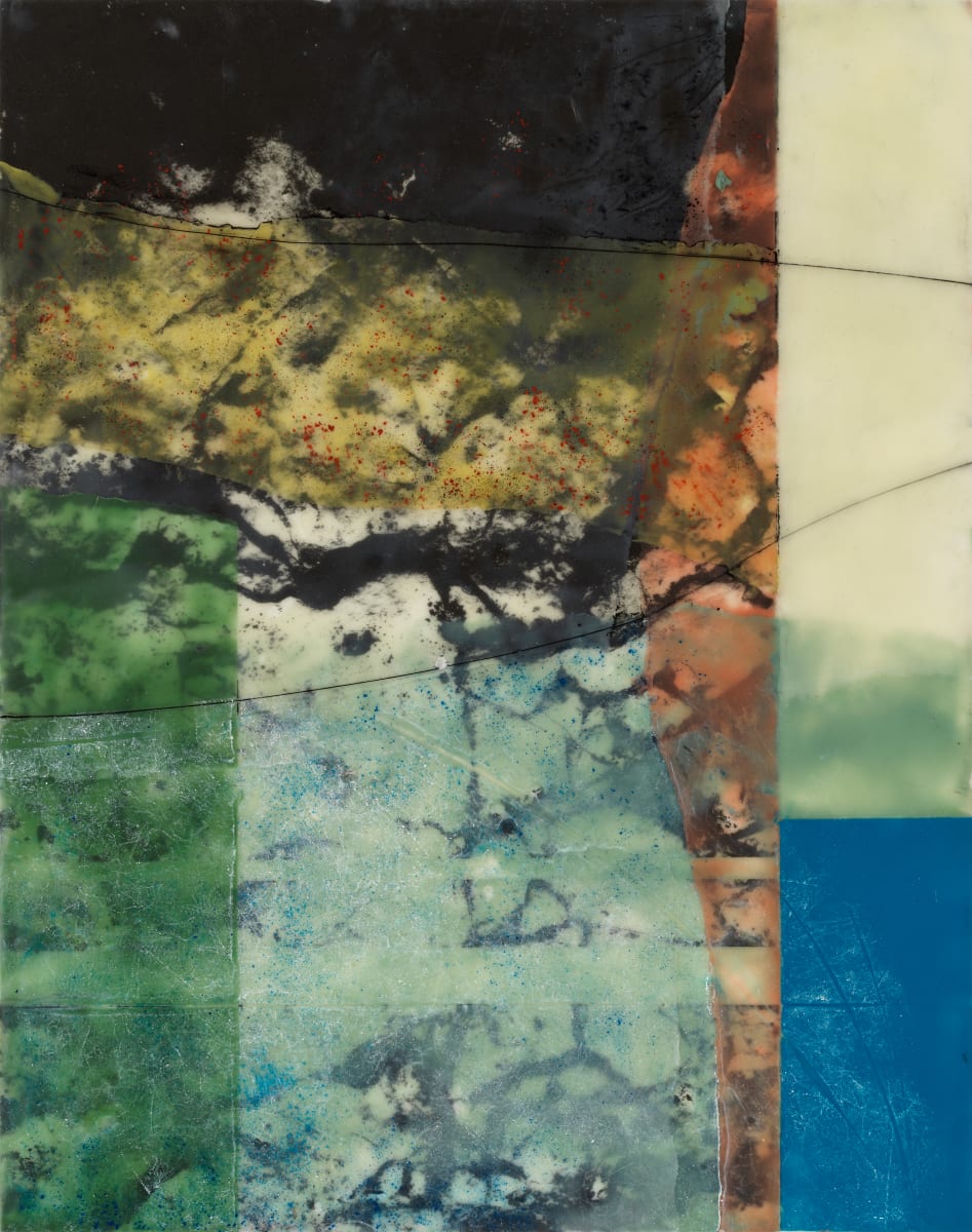 Bedrock Abstraction with Blue Rectangle II by Jane Michalski 