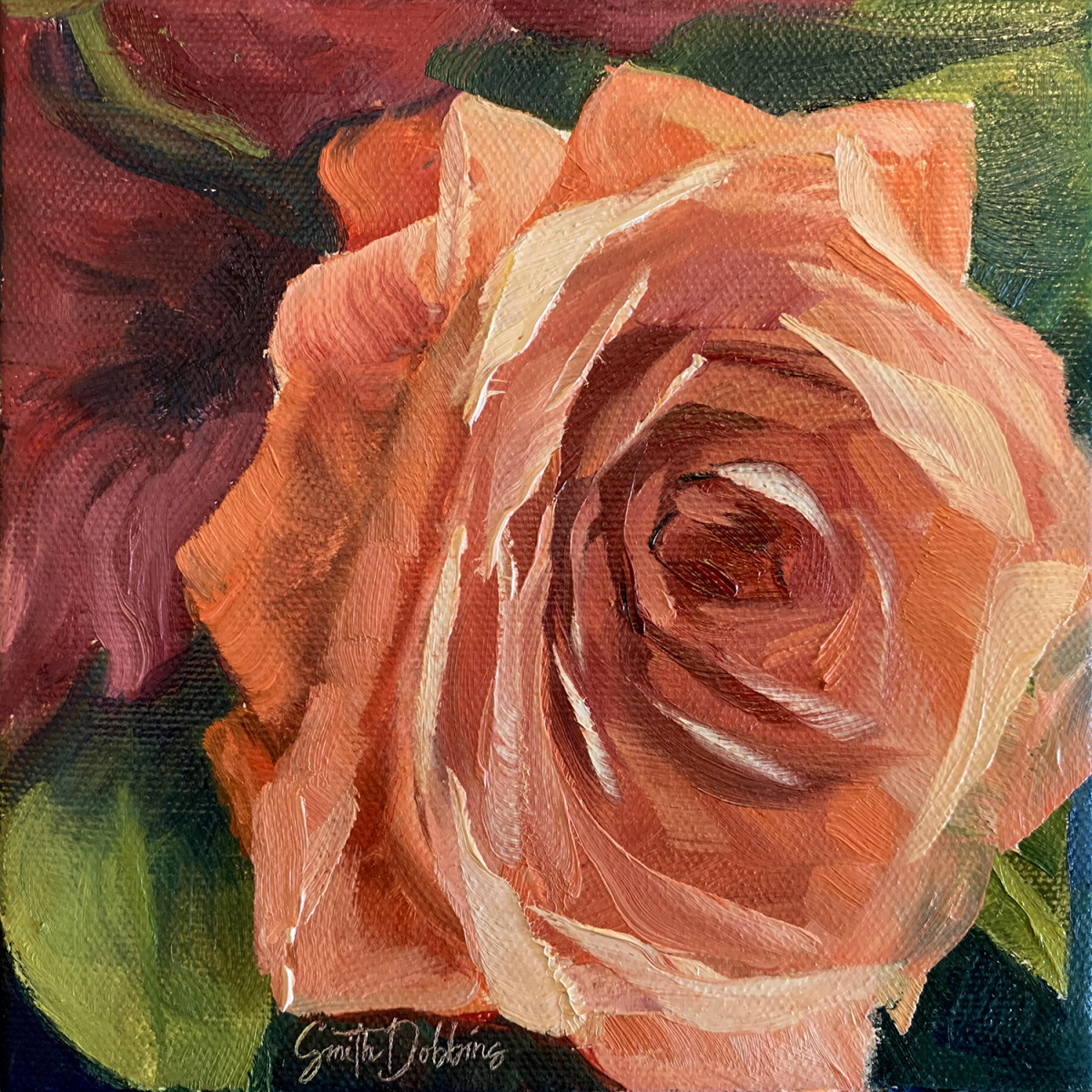 Peach Rose by Becky Smith-Dobbins 