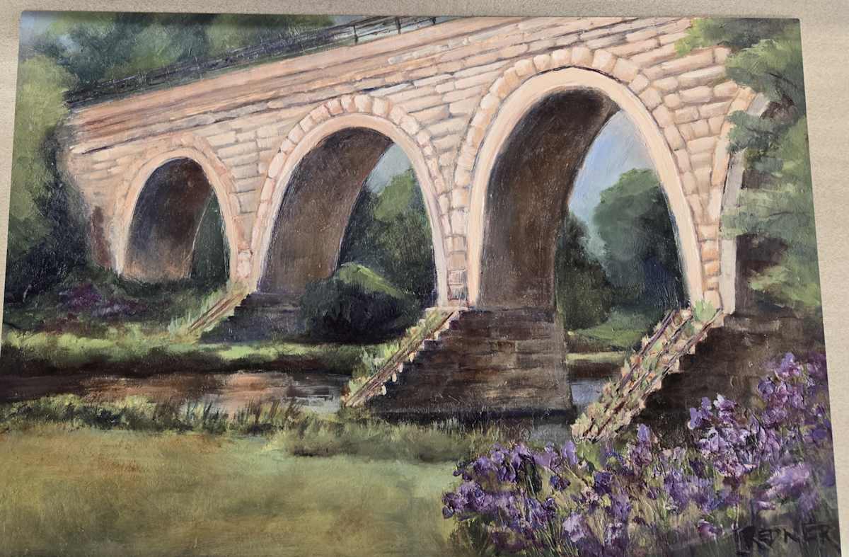 Tiffany Bridge Reproduction on Aluminum by Lynette Redner 