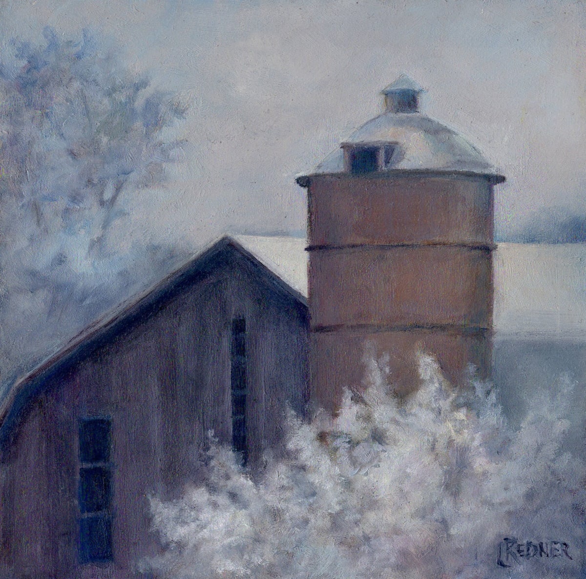 Barn on a Rime Ice Day 