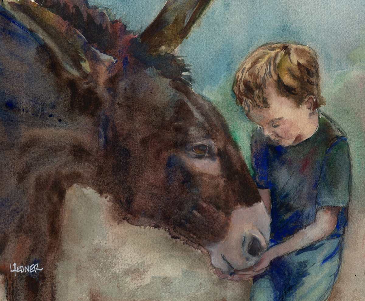 The Boy and Pedro the Donkey by Lynette Redner, Image 1.