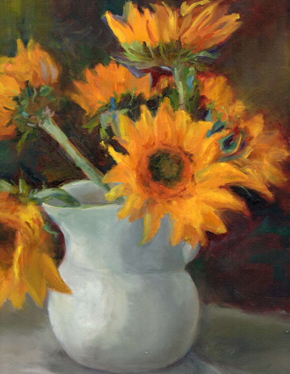 Sunflower Study by Lynette Redner 