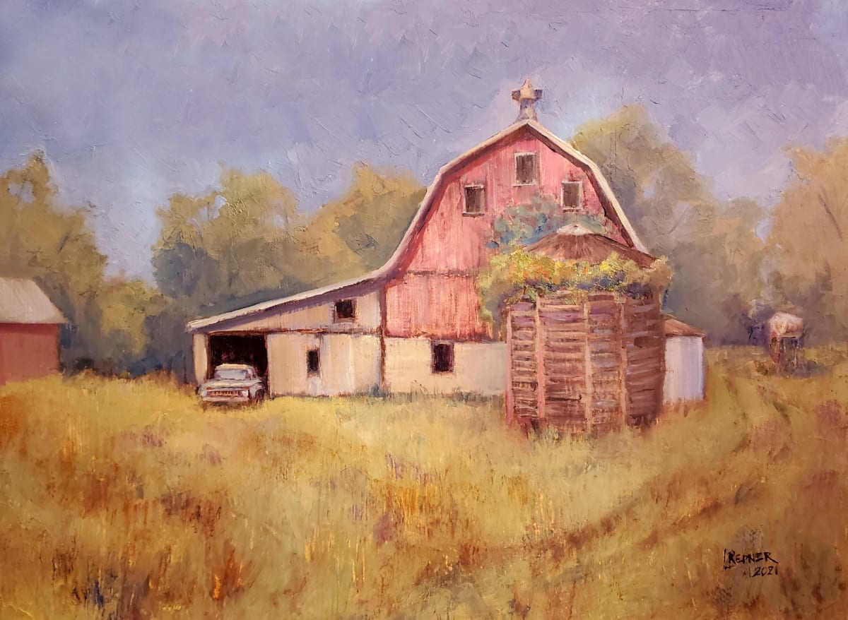 Farm with the Old Blue Truck by Lynette Redner 