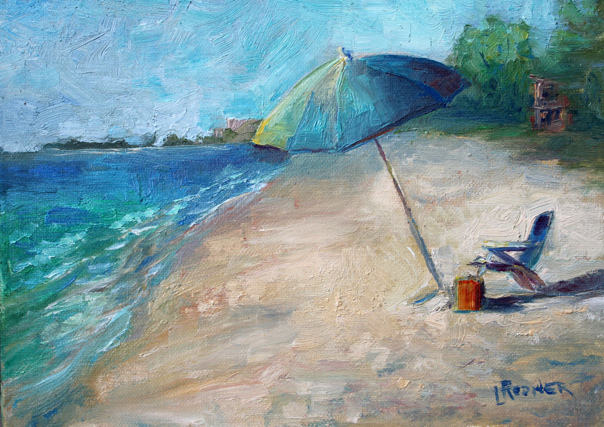 Solitude at the beach by Lynette Redner 