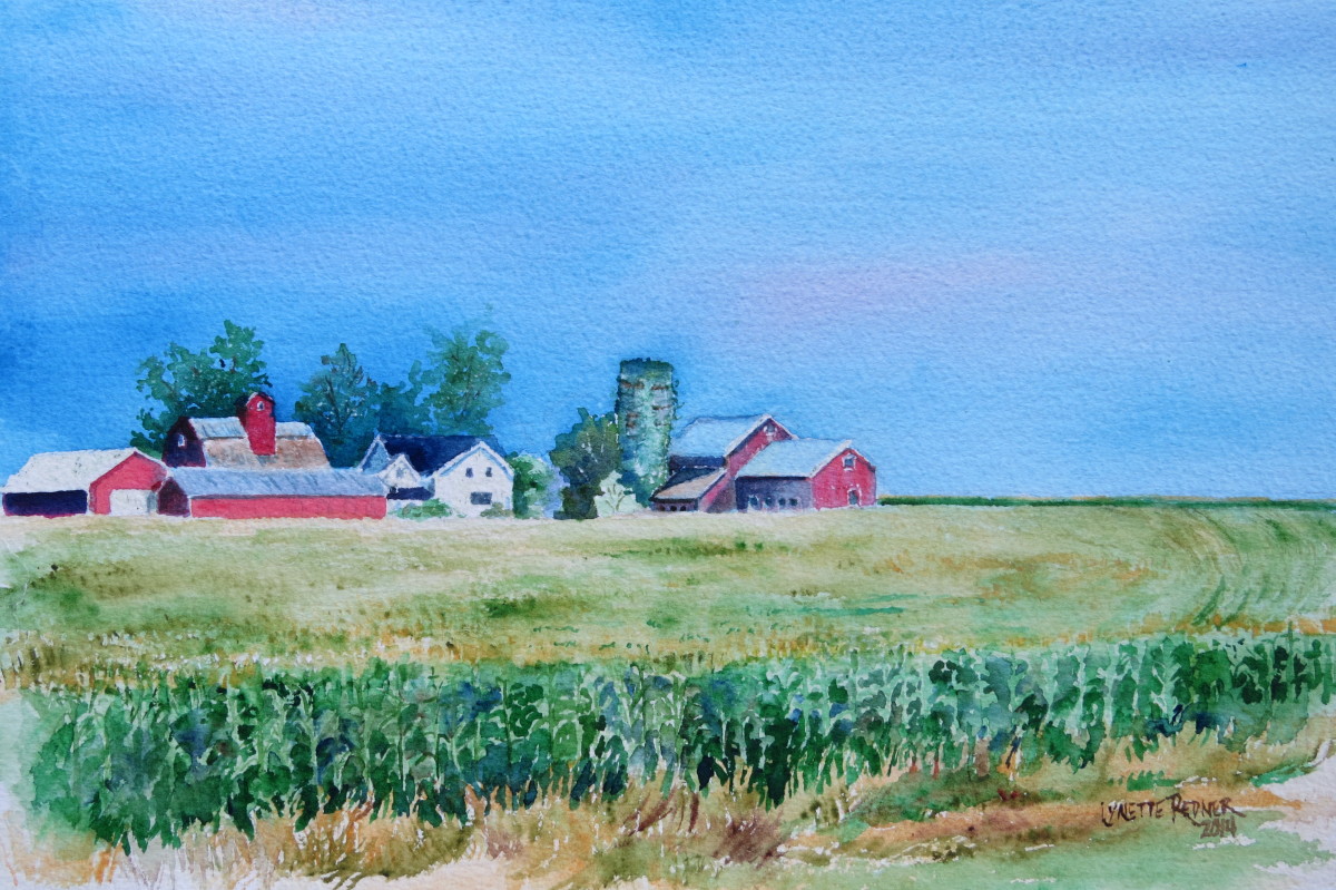 Summer Morning by the Corn by Lynette Redner 