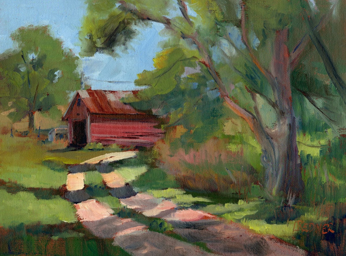 Lane in Dappled Light by Lynette Redner 