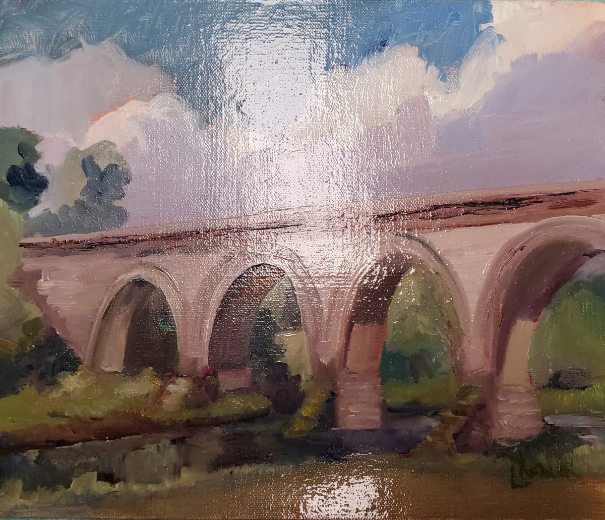 Tiffany Train Bridge by Lynette Redner 