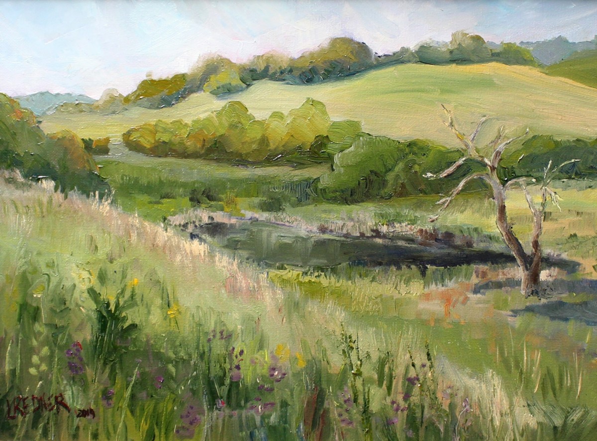 Wild Marsh Meets Tamed Farm Land by Lynette Redner 