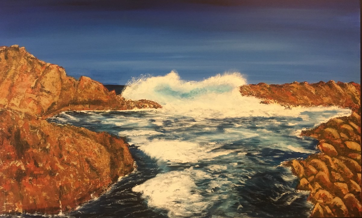 Canal Rocks 76x122cm by Di Parsons 