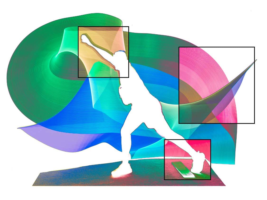 Run, Throw, Glide, Roll, Breathe: Our Kinesthetic Dynamics #170 (Pitcher) by Lori Hepner 