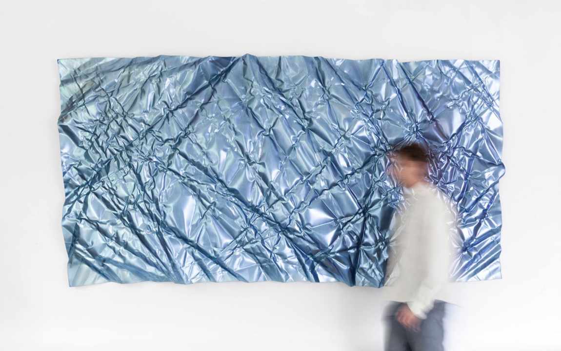 wrinkled blue iridescent panel by Christopher Prinz, Image 18.
