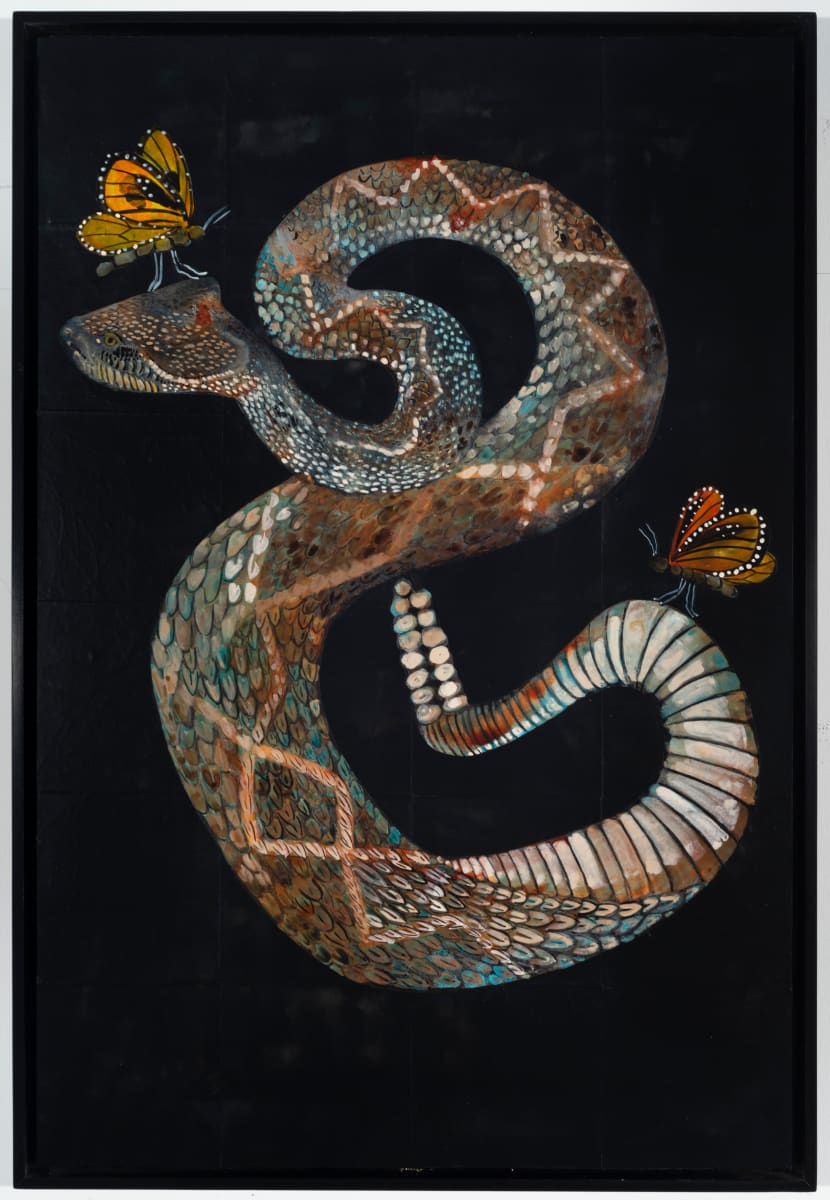 Prairie Rattlesnake, Monarch Butterfly by Nancy Friedemann-Sánchez 