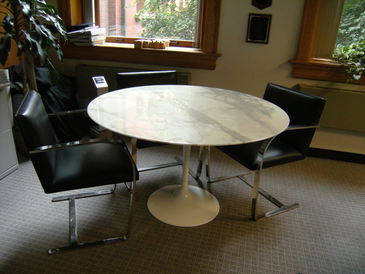 Tulip Pedestal Table (47" diameter) by Eero Saarinen, Image 1.