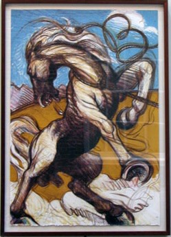 Bronco (diptych, left panel) by Luis Jimenez 