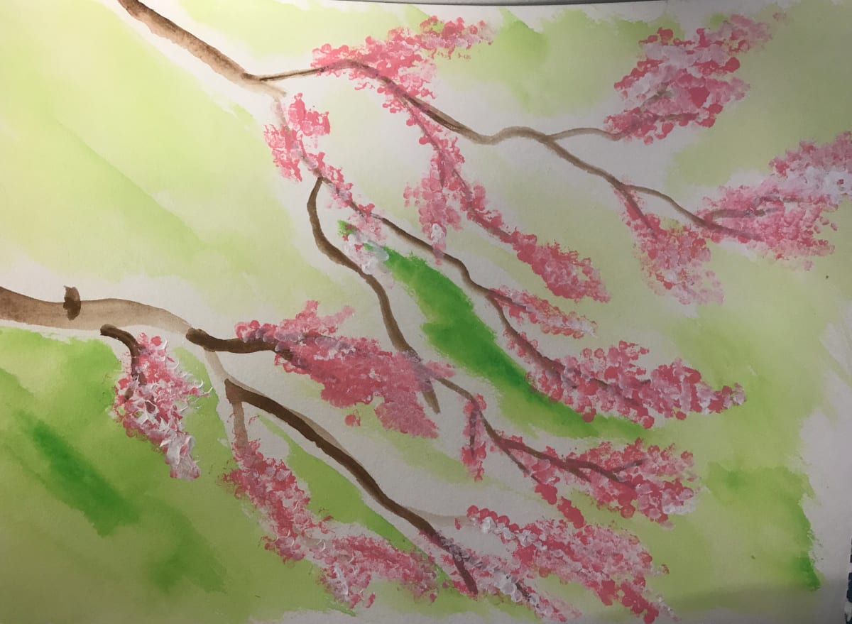 Shades of Green Cherry Blossoms by Christopher Hoppe 