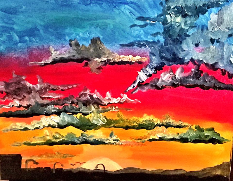 New Mexico Sunrise in the Parkinglot by Christopher John Hoppe 