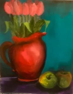 Pink Tulips in Vase by Christopher Hoppe 