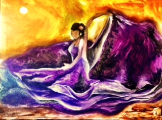 Purple Flamenco Dancer by Christopher John Hoppe 
