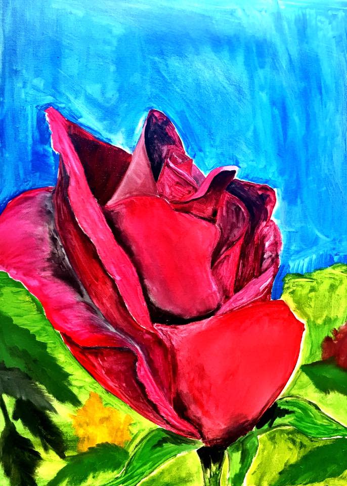 Red Rose Bud by Christopher John Hoppe 