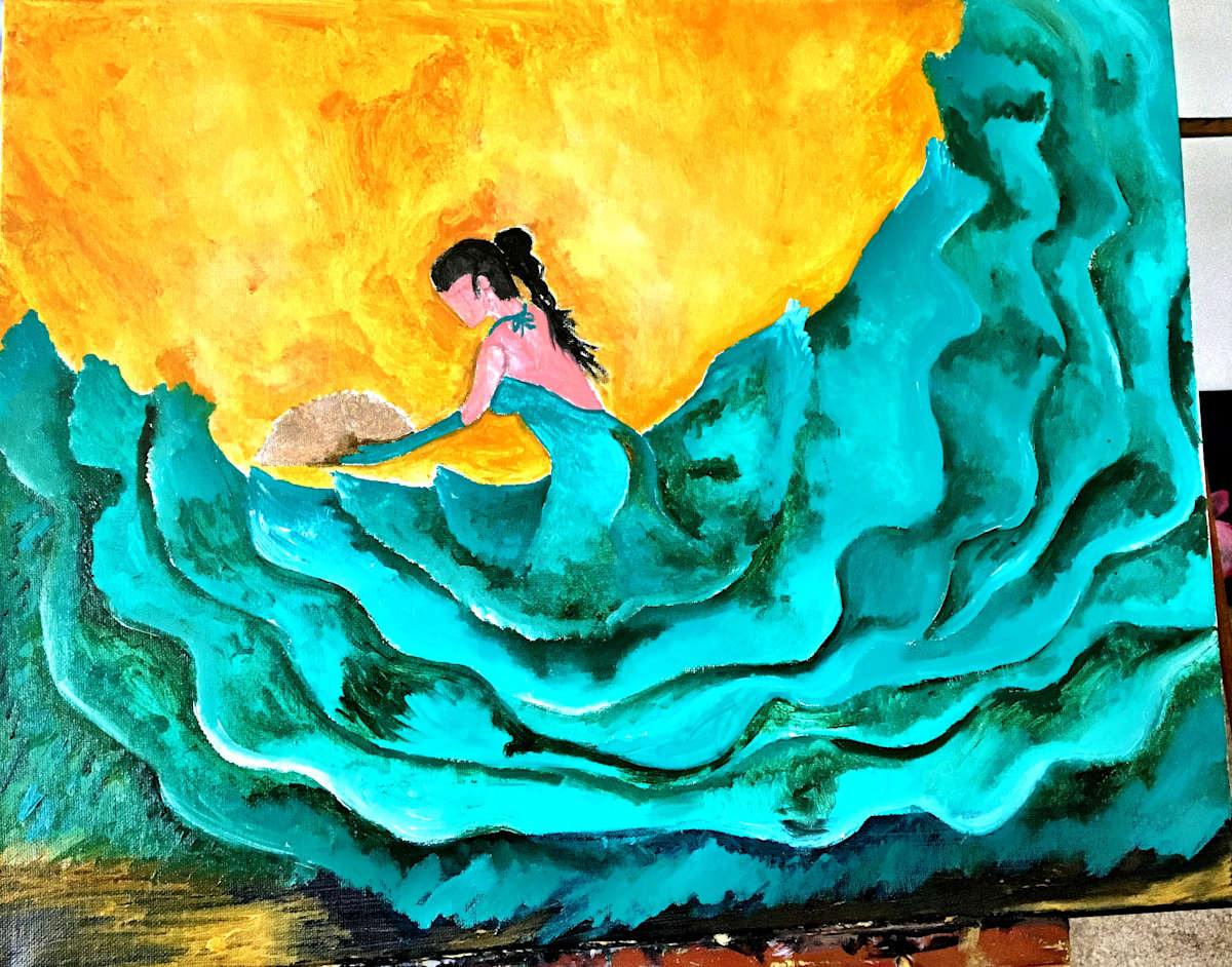 Green Flamenco Dancer by Christopher John Hoppe, Image 1.