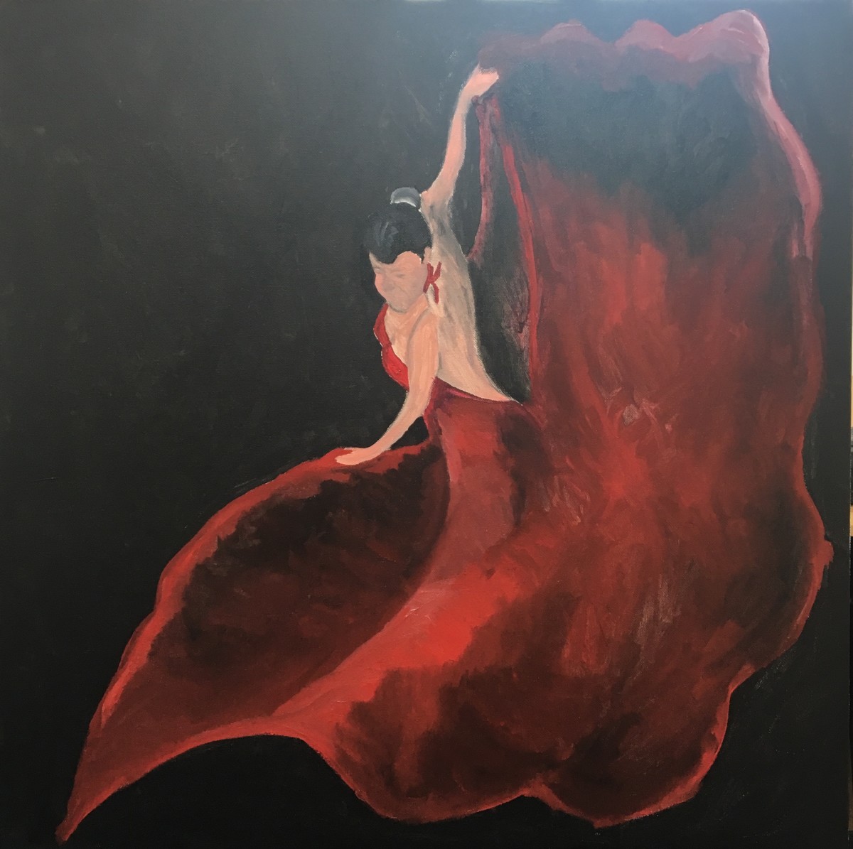 Rose Petal Flamenco Dancer-SOLD by Christopher John Hoppe 
