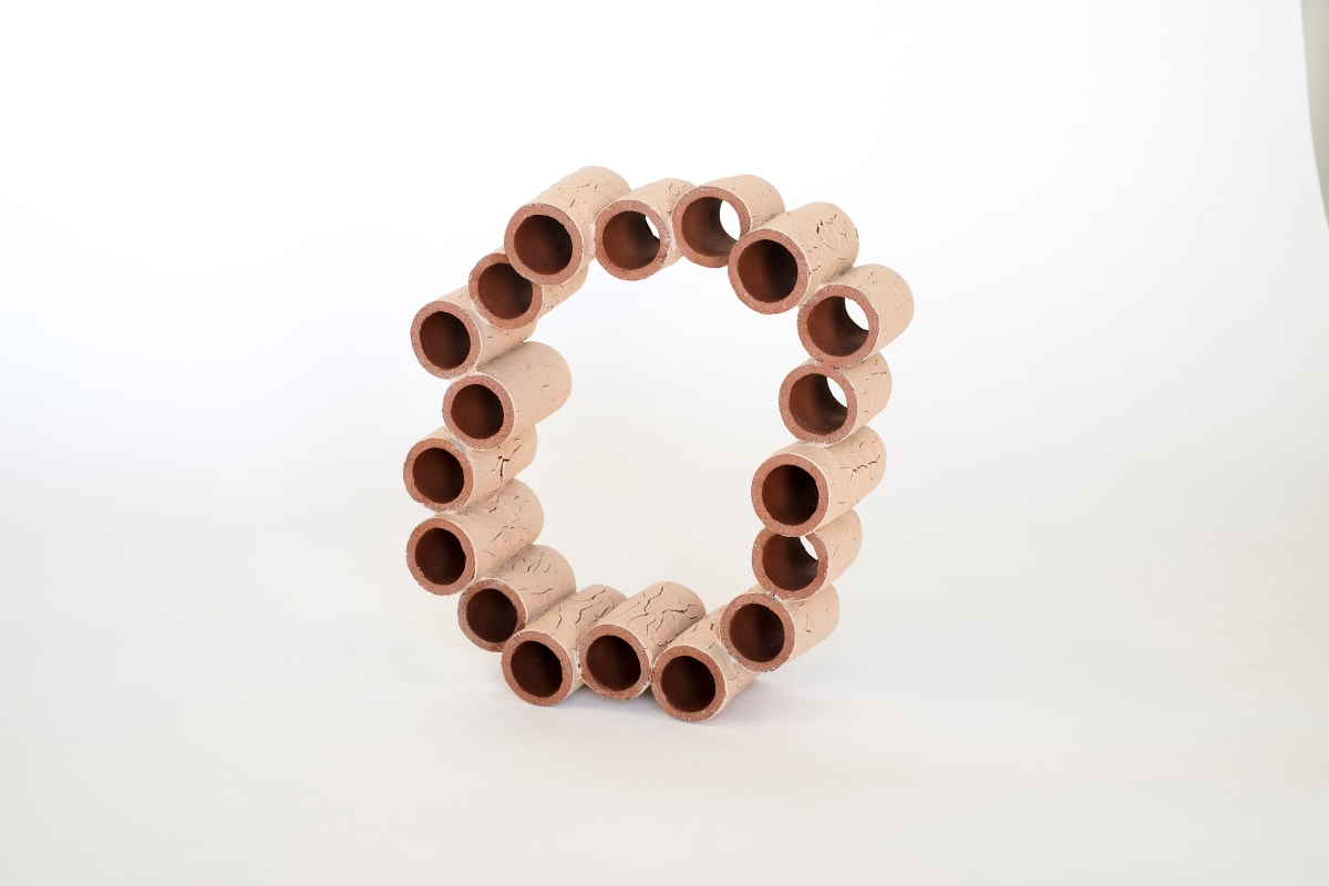 Terra Cotta Tubes with Cracked Slip by BEN MEDANSKY STUDIO, Image 4.