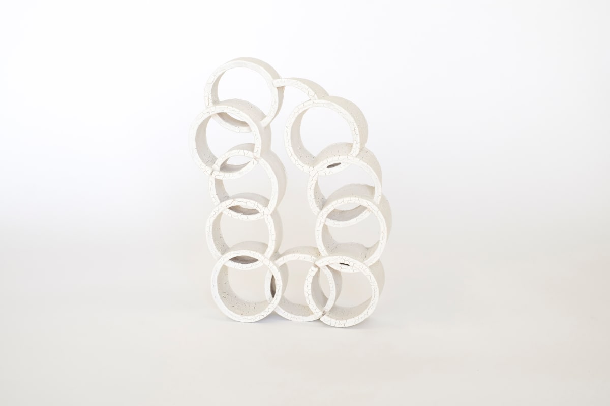Interlacing Circles with White Crackle Slip by BEN MEDANSKY STUDIO, Image 3.