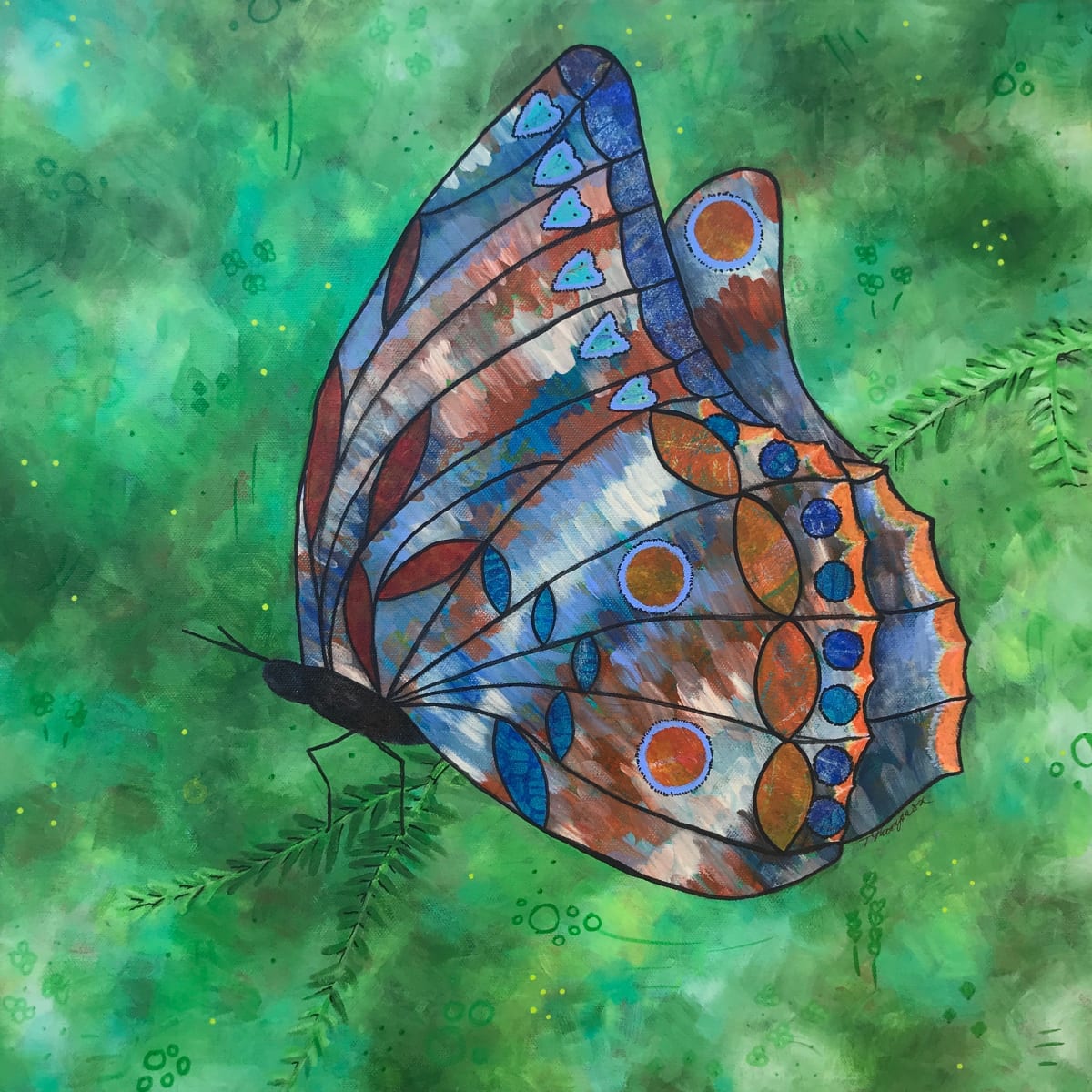 Butterfly #8 Philippians 4:8, Colossians 3:1-2, 2 Timothy 1:7, Isaiah 40:31 by Tracy Steel Thompson 