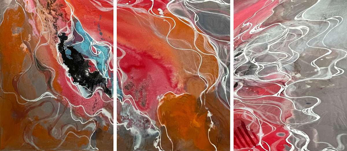 Effervescent Tangerine_triptych by Tina Psoinos, Image 5.