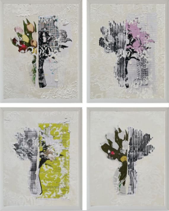 Floral Bouquet set of 4 by Tina Psoinos  Image: set of 4