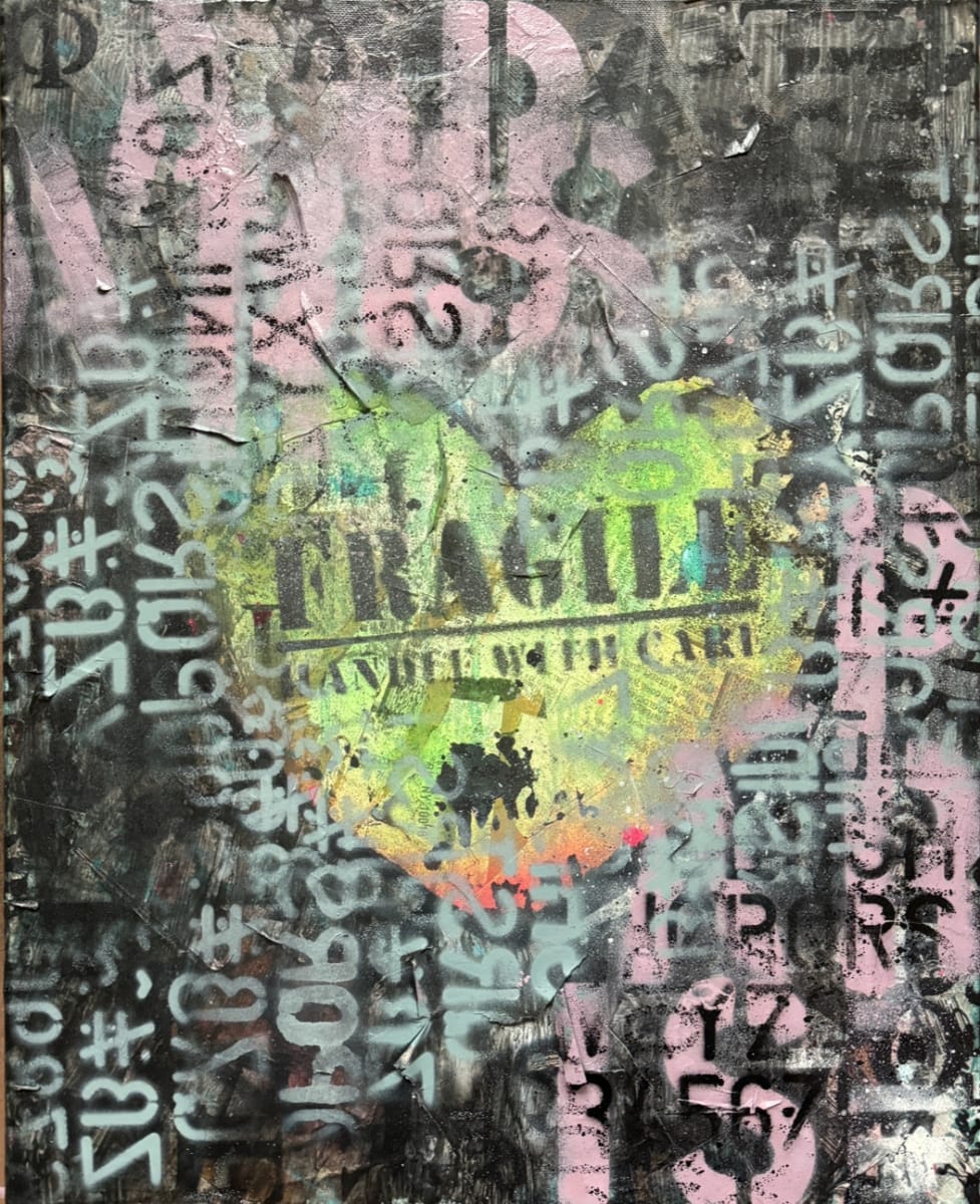 heART Yellow on Black Pink by Tina Psoinos 