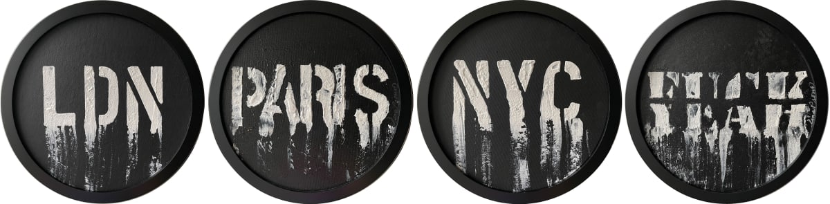 Typography Circles Black +White by Tina Psoinos  Image: LDN - Paris  - NYC - Fuck Yeah (Maison 10)