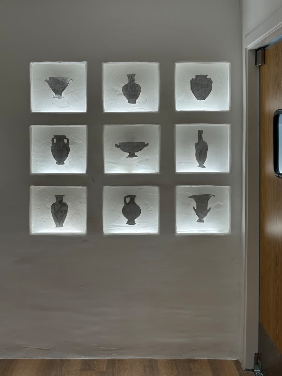 Greek Ceramic Vessels set of 9 by Tina Psoinos  Image: in situ