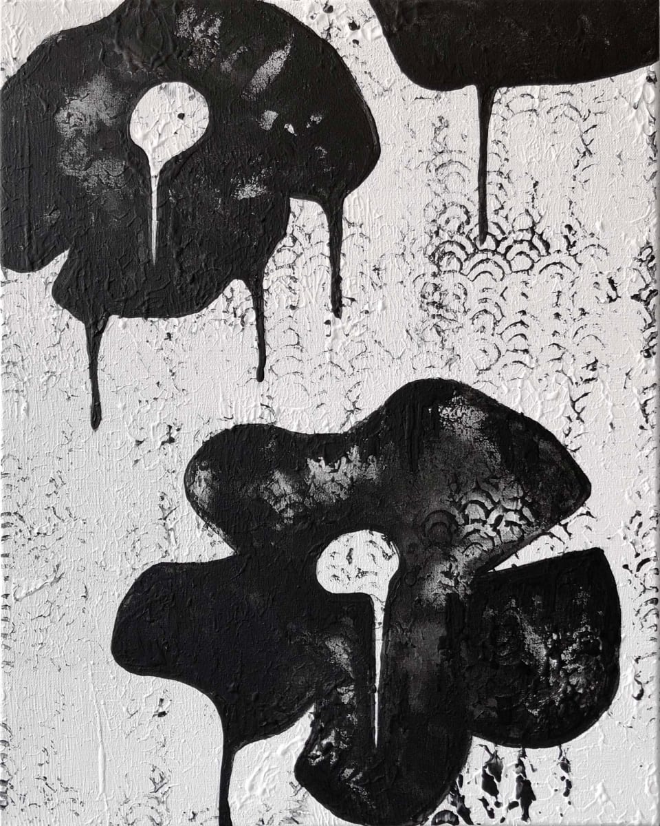 Celandine Black on White 1 by Tina Psoinos 