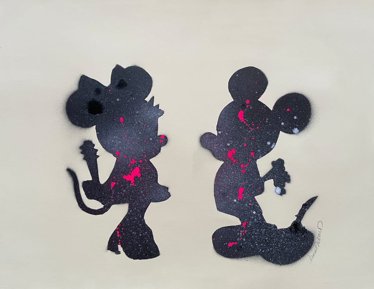 Mickey Meets Minnie_on paper by Tina Psoinos 